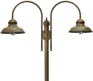 Mastlamp Luca messing antiek-koper, 2-lamps messing, antiek-koper