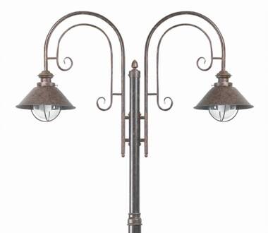 Mastlamp Nautica met 2 lichtbronnen Oxide bruin, helder