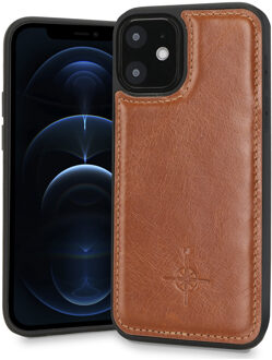 Mastreit Lederen backcover hoes - iPhone 12 Mini - Cognac