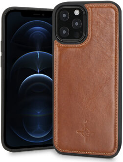 Mastreit Lederen backcover hoes - iPhone 12 Pro Max - Cognac