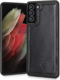 Mastreit Lederen backcover hoes - Samsung Galaxy S21 Plus - Zwart