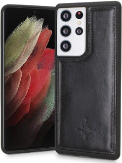 Mastreit Lederen backcover hoes - Samsung Galaxy S21 Ultra - Zwart