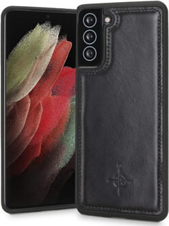 Mastreit Lederen backcover hoes - Samsung Galaxy S21 - Zwart