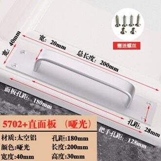 Mat aluminium Black Schuur Deur Handvat Schroef Pull Handvat voor Schuifdeuren Schuur Deur Closet Houten Poort Fire deurklink 5702 mat aluminum