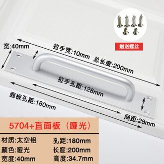 Mat aluminium Black Schuur Deur Handvat Schroef Pull Handvat voor Schuifdeuren Schuur Deur Closet Houten Poort Fire deurklink 5704 mat aluminum