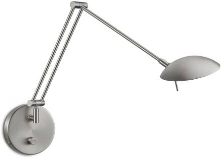 Mat vernikkelde LED wandlamp Ninja met draaidimmer mat nikkel