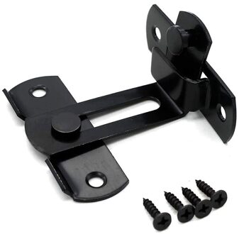 Mat Zwart Roestvrij Stalen Deur Gesp Slot Grendelslot 90 Graden Deur Met Kast Hasp Lock