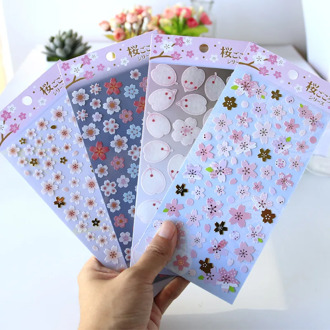 Material Petals Sakura PVC Cartoon Decorative Stationery Stickers Scrapbooking DIY Diary Album Stick Label