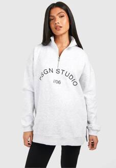 Maternity Dsgn Studio Half Zip Sweatshirt, Ice Grey - 36