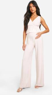 Maternity Slinky Wide Leg Trouser, Peach - 42