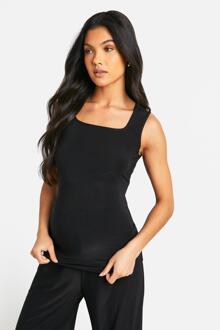 Maternity Soft Touch Square Neck Tank Top, Black - 10