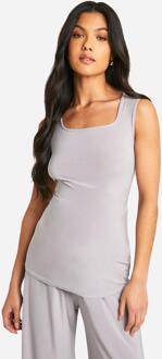Maternity Soft Touch Square Neck Tank Top, Lilac Grey - 16