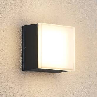 Mathea LED buiten plafondlamp, hoekig donkergrijs