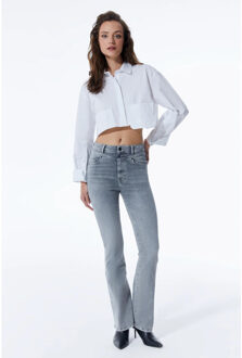 Matilda dames flare jeans grey vintage Grijs - 26-34