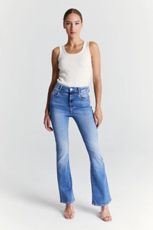 Matilda dames flare jeans medium blue Blauw - 29-30