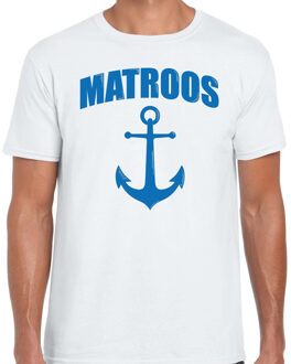 Matroos met anker verkleed t-shirt - wit - voor heren - carnaval L