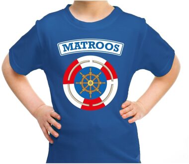 Matroos verkleed t-shirt blauw voor kinderen XL (158-164)