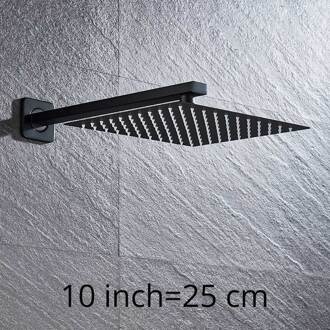 Matte Black Douchekop 8/10/12 Inch Neerslag Ultradunne Douchekop Met Douche Arm Badkamer Douche Accessoires Wall Mounted 10duim douche reeks A