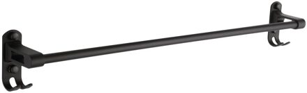 Matte Black Wall Mount Badkamer Planken Handdoekenrek Met Ruimte Aluminium Voor Badkamer Keuken Handdoek Diversen Storaging zwart 1 bar