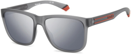 Matte Grey Sunglasses Polaroid , Gray , Heren - 57 MM