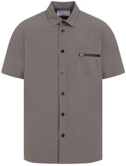 Matte Taffeta Shirt in Taupe Sacai , Gray , Heren - L,M