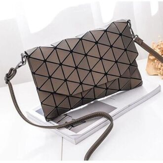 Matte Vrouwen Avondtasje Schoudertassen Meisjes Flap Handtas Mode Geometrische Casual Clutch Messenger Bag bronzen