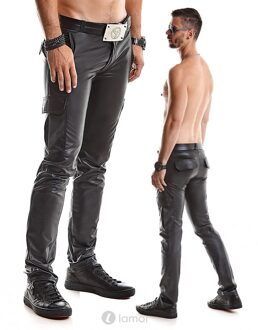 Matte wetlook heren broek, Matteo001 - Maat: S