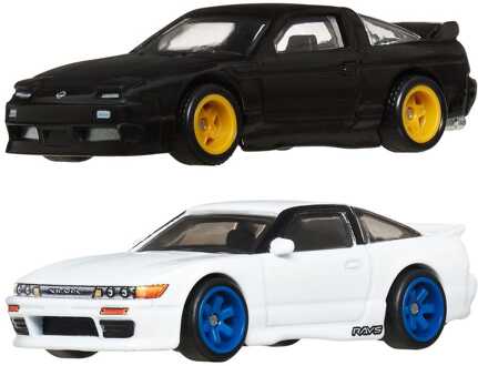 Mattel Hot Wheels Premium Car Culture Diecast Vehicle 2-Pack 1/64 '96 Nissan 180SX Type X & Nissan SilEighty