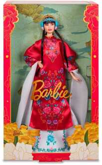 Mattel Signature Lunar Nieuwjaar Pop in rood bloemig gewaad Pop