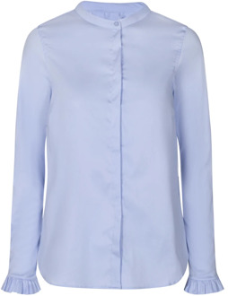 Mattie blouse met ruches Lichtblauw - XS