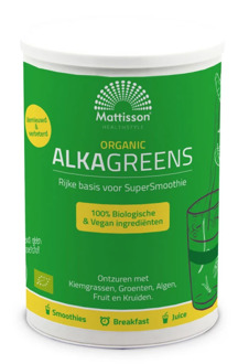 Mattisson AlkaGreens Organic BIO poeder 300 gram - Pot met 300 gram