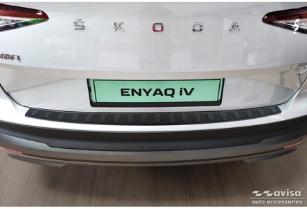 Matzwart RVS Achterbumperprotector passend voor Skoda Enyaq iV / Coupe iV 2022- 'Ribs' AV240373