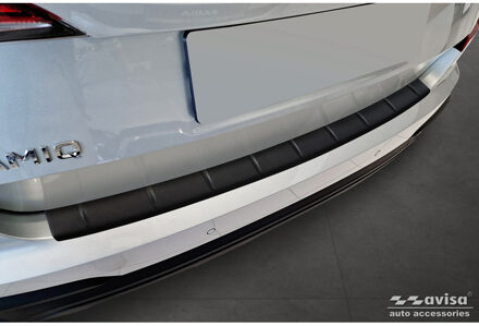 Matzwart RVS Achterbumperprotector passend voor Skoda Kamiq Facelift 2024- 'Ribs' AV240354