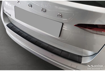 Matzwart RVS Achterbumperprotector voor Skoda Octavia Combi (NX5) incl. RS 2020- 'Ribs' AV240341