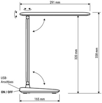 Maul Accu-tafellamp MAULsally, zwart, CCT, dimbaar, hoogte 34 cm
