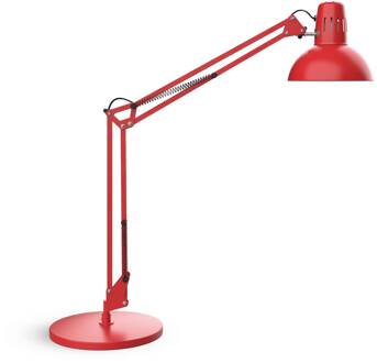 Maul Bureaulamp MAULstudy, rood, staal, hoogte 49 cm