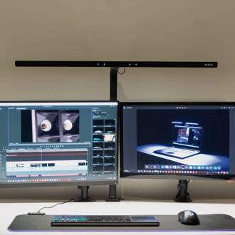 Maul LED-monitorlamp MAULgate, sensor, dimbaar, zwart, klem