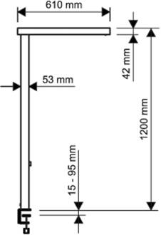 Maul LED tafellamp MAULjuvis, zwart 120 cm dimbaar klemvoet