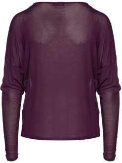Mauve top met vleermuismouwen en details van imitatieleer Paars