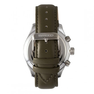Maverick chronograaf horloge met leren band en datum Groen