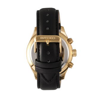 Maverick chronograaf horloge met leren band en datum Veelkleurig