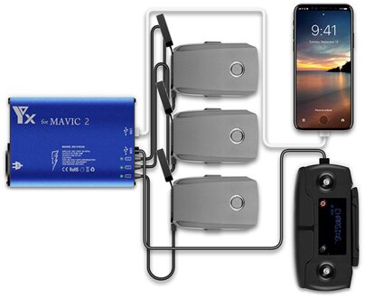 Mavic 2 Pro/Zoom Batterij Oplader Hub 5 In 1 Opladen Hub Voor Dji Mavic 2 Drone Afstandsbediening & Batterij & Smartphone Lader AU plug
