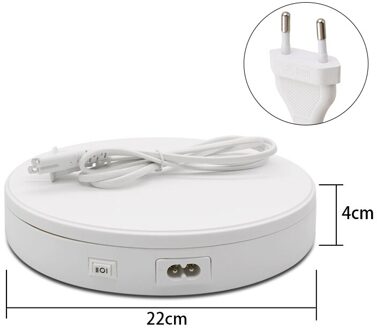 Max Belasting 5Kg Multifunctionele Draaibare Display Stands Elektrische Draaitafel 360 ° Rotatie Geruisloze Roterende Tafel Sieraden Stand EU plug wit