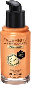 Max Factor Facefinity All Day Flawless 3 in 1 Vegan Foundation 30ml (Various Shades) - N84 - SOFT TOFFEE