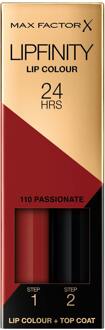 Max Factor Lipfinity Lip Colour 110 Passionate Lipstick Rood - 000