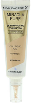 Max Factor Miracle Pure Skin Improving 24U Hydratatie Foundation 30ml - 76 Warm Goud - One Size