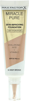 Max Factor Miracle Pure Skin Improving 24U Hydratatie Foundation 30ml - 82 Diep Brons - One Size