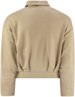 Max Mara Argenta - Korte Zijde En Katoen Sweatshirt - maat M Bruin