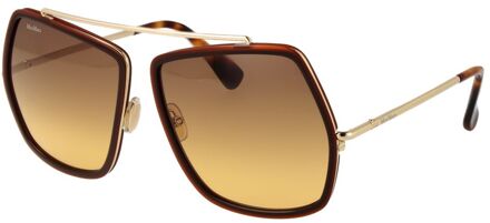 Max Mara Aviator Geometrische Zonnebril - maat Bruin