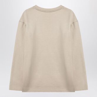 Max Mara Beige Sweatshirt In Zijde Blend Huidkleurig - M